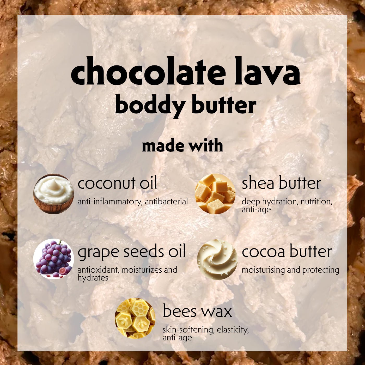 Body Butter CHOCOLATE LAVA 150ml - Bon Babef