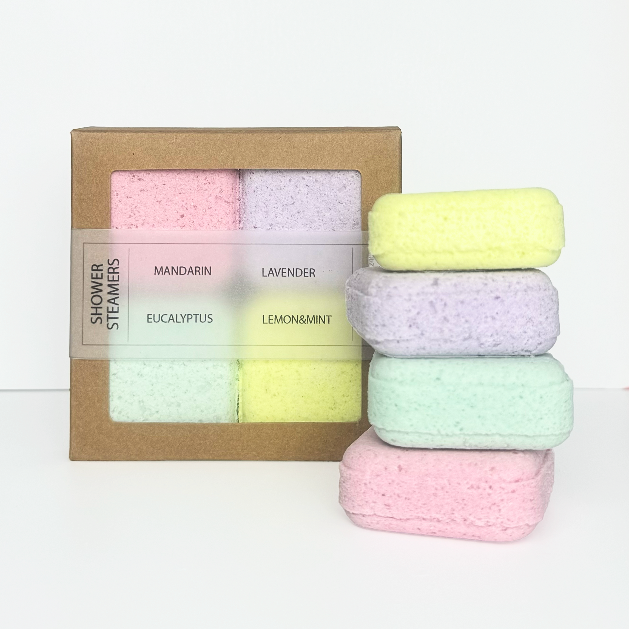 NATURAL SHOWER STEAMERS | GIFT PACK 4PCS | Lemon&Mint | 240g