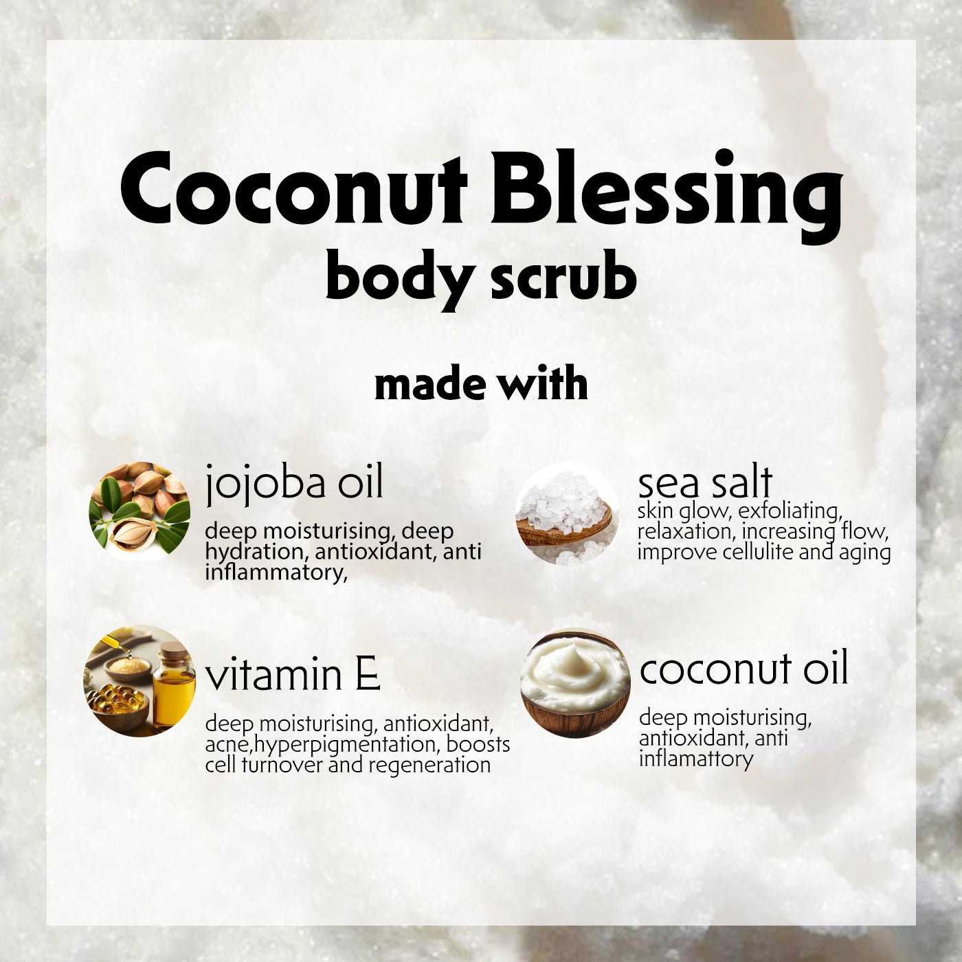 Salt Body Exfoliator Coconut Blessing 430g - Bon Babef