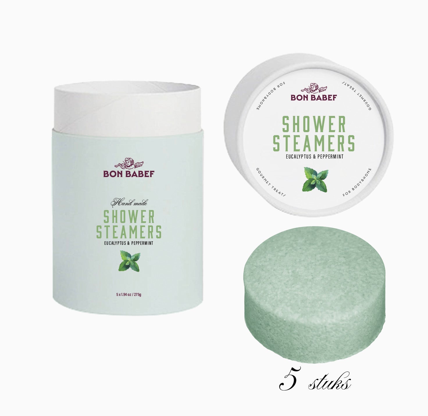 Shower Steamer Gift Pack Eucalyptus & Peppermint (5pcs) - Bon Babef